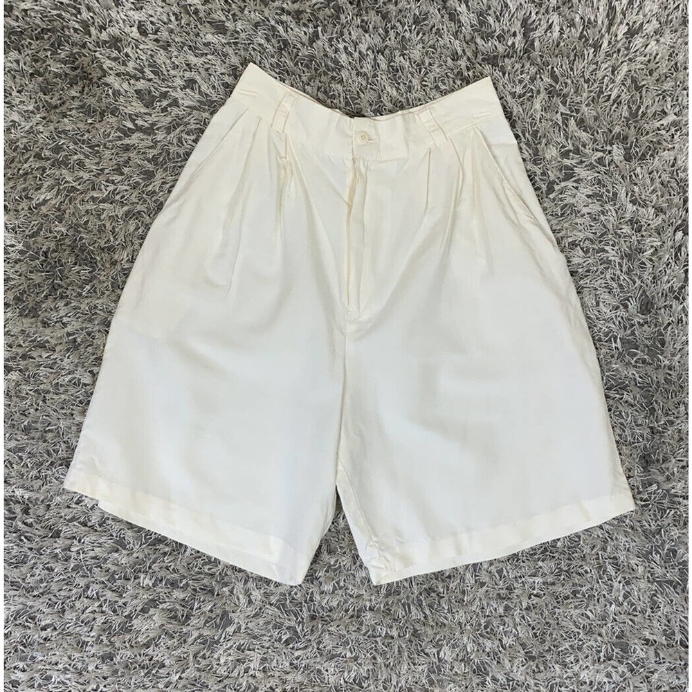 Women's Vintage String Bean Shorts Size 5/6 Off White Lightweight High Rise